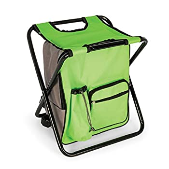 【中古】【輸入品 未使用】Camco Folding Camping Stool Backpack Cooler Trio- Camping/Hiking Bag with Waterproof Insulated Cooler Pockets and Sturdy Legs for Seati