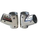 【中古】【輸入品・未使用】316SS 船舶グレード 手すり継手 右側と左側 60° デッキハンドティー 7/8インチチューブ/ボートマリン用 ソリッド ブラック