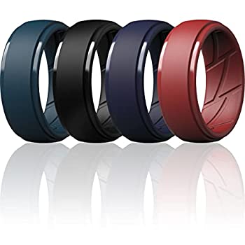 【中古】【輸入品・未使用】ThunderFit シリコンウェディングリング メンズ 通気性 通気 内側の溝 7リ..