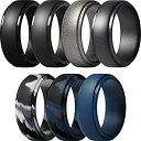 【中古】【輸入品・未使用】ThunderFit メンズシリコンリング ステップエッジ - 幅10mm - 厚さ2.5mm (ブラック、ダークグレー、ダークシルバ...