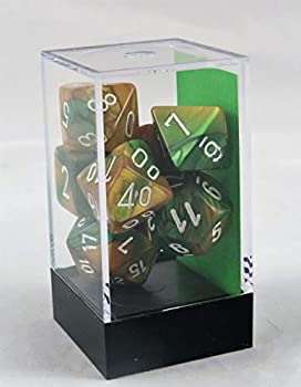 【中古】【輸入品 未使用】 Chessexダイス Chessex Dice Polyhedral 7Die Gemini Dice Set GoldGreen with White CHX 26425 並行輸入品