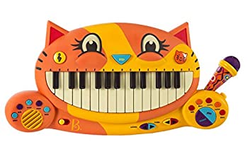 【中古】【輸入品・未使用】B. toys キャットピアノ ネコ型キーボード 楽器のおもちゃ カラオケマイクつき 2歳〜 正規品