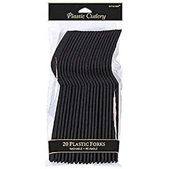 šۡ͢ʡ̤ѡJet Black Plastic Forks%% Pack Of 20