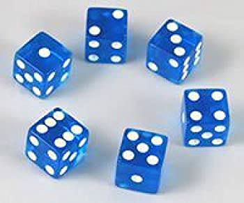 šۡ͢ʡ̤ѡ[Koplow]Koplow Games Blue Transparent Dice D6 16mm Set...
