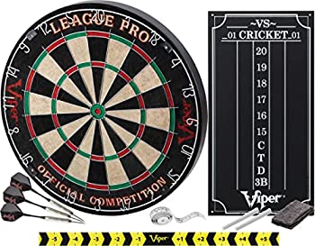 yÁzyAiEgpzViper League Pro Sisal/Bristle Steel Tip Dartboard with Staple-Free Bullseye and Cricket Scoreboard Kit by Viper by GLD Products