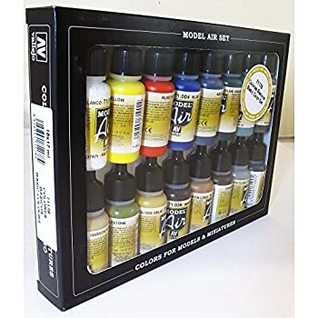 【中古】【輸入品・未使用】[バジェホ]Vallejo Basic Colors: Acrylic 16 Airbrush Paint Set for Model & Hobby 71178 [並行輸入品]