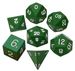 【中古】【輸入品・未使用】Metal Dice 7-Die Polyhedral Set: 16mm - Green (7) Metallic Dice Games