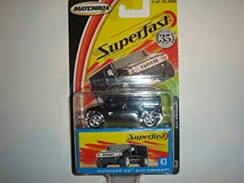 【中古】【輸入品・未使用】2004 Matchbox Superfast Hummer H2 SUV Concept Black #43 by Mattel [並行輸入品]【メーカー名】マテル【メーカー型番】【ブランド名】マテル(MATTEL)【商品説明】2004 Matchbox Superfast Hummer H2 SUV Concept Black #43 by Mattel [並行輸入品]当店では初期不良に限り、商品到着から7日間は返品を 受付けております。こちらは海外販売用に買取り致しました未使用品です。買取り致しました為、中古扱いとしております。他モールとの併売品の為、完売の際はご連絡致しますのでご了承下さい。速やかにご返金させて頂きます。ご注文からお届けまで1、ご注文⇒ご注文は24時間受け付けております。2、注文確認⇒ご注文後、当店から注文確認メールを送信します。3、配送⇒当店海外倉庫から取り寄せの場合は10〜30日程度でのお届けとなります。国内到着後、発送の際に通知にてご連絡致します。国内倉庫からの場合は3〜7日でのお届けとなります。　※離島、北海道、九州、沖縄は遅れる場合がございます。予めご了承下さい。お電話でのお問合せは少人数で運営の為受け付けておりませんので、メールにてお問合せお願い致します。営業時間　月〜金　10:00〜17:00お客様都合によるご注文後のキャンセル・返品はお受けしておりませんのでご了承下さい。