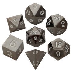 yÁzyAiEgpzMetal Dice 7-Die Polyhedral Set: 16mm - Sterling Gray (7) Metallic Dice Games by Metallic Dice Games [sAi]