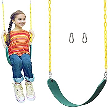 【中古】【輸入品 未使用】Jungle Gym Kingdom Swing Seat Heavy Duty 66 ダブルクォーテ Chain Plastic Coated - Playground Swing Set Accessories Replacement with Snap Ho