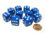 šۡ͢ʡ̤ѡSet of 10 Six Sided Round Corner Opaque 16mm D6 Dice - Blue with White Pips by Koplow Games [¹͢]