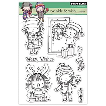 yÁzyAiEgpzPenny Black 30-313 Twinkle & Wish Transparent Decorative Rubber Stamp Set [sAi]