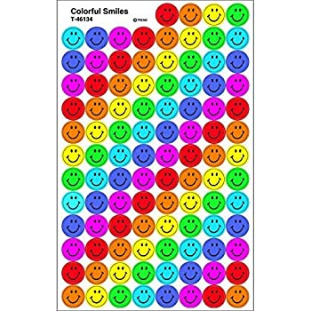 【中古】【輸入品・未使用】Trend Enterprises Colorful Smiles Super Spots Stickers%カンマ% 800 per Package (T-46134) [並行輸入品]