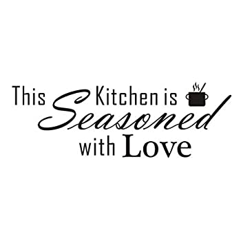 【中古】【輸入品 未使用】 Dnven Dnven DIY This Kitchen is Seasoned with Love Quotes Graphic Wall Decals Stickers Removable Vinyl Arts for 並行輸入品