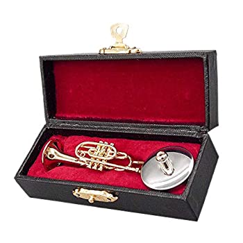 【中古】【輸入品・未使用】Odoria 1/12 ミニチュア 楽器 コルネット ハードケース付き ドールハウス 小物 [並行輸入品]