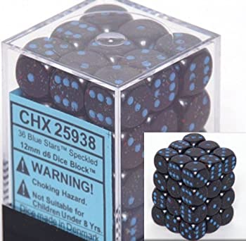 šۡ͢ʡ̤ѡChessex Dice d6 Sets: Blue Stars Speckled - 12mm Six Side...