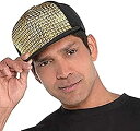 【中古】【輸入品・未使用】Hip Hop Party Black And Gold Bling Hat Accessory%カンマ% Fabric%カンマ% Adult Free Size
