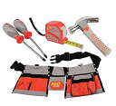 yÁzyAiEgpzCP Toys Adjustable Tool Belt with Multiple Pockets and 4 pc.Real Tools Set [sAi]