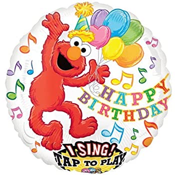 yÁzyAiEgpzElmo 28%_uNH[e% Sing-A-Tune Birthday Balloon Great Birthday Party Decor [sAi]