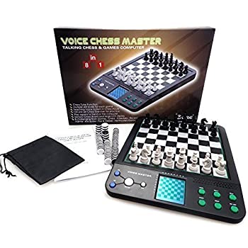 【中古】【輸入品・未使用】Chess Checkers Set Chess Master Talking Chess Games 8 in 1 with 100 Program Practice - icore [並行輸入品]