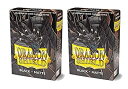 【中古】【輸入品 未使用】Dragon Shield Bundle: 2 Packs of 60 Count Japanese Size Mini Matte Card Sleeves - Matte Black