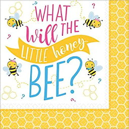 【中古】【輸入品・未使用】Amscan What Will It Bee? ランチョンナプキン (16枚) One Size (Pack of 16) イエロー 512166