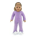 【中古】【輸入品・未使用】Emily Rose 18インチ人形用衣装 紫水玉人形パジャマ パジャマ ふわふわの子犬のスリッパ付き アメリカンガールドールにぴった...