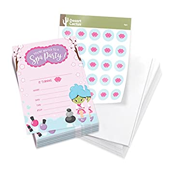 【中古】【輸入品・未使用】Spa Day 2 Happy Birthday Invitations Invite Cards (25 Count) With Envelopes & Seal Stickers Vinyl Girls Kids Party