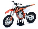 yÁzyAiEgpzKTM 450 SX-F Dirt Bike Orange and White Motorcycle Model 1/10 by New Ray 57943