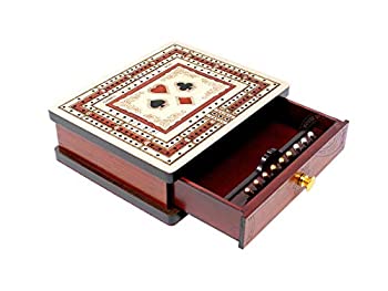 【中古】【輸入品・未使用】House of Cribbage ? 3トラック ? 60ポイント非連続トラベルクリベッジボード メープルウッド/ブラッドウッドに象眼 ? サイズ:6インチ x 5インチ