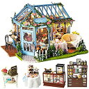 【中古】【輸入品・未使用】ドールハウス ミニチュア 家具付き DIY ドールハウスキット 防塵 音楽ムーブメント 1:24スケール クリエイティブルーム バレン...