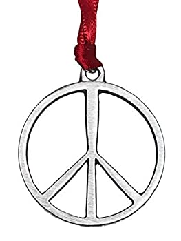 【中古】【輸入品・未使用】Pewter Peace Sign Yoga Love Hippie Namaste Meditation Christmas Ornament and Holiday Decoration [並行輸入品]