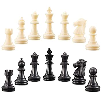 【中古】【輸入品 未使用】2 Sets Chess Pieces Chess Pawns Tournament Chess Set for Chess Board Game カンマ Pieces Only and No Board カンマ White and Black 並行輸入