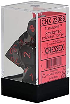 【中古】【輸入品 未使用】Chessex Transulcent Polyhedral Dice Set Smoke with Red 並行輸入品