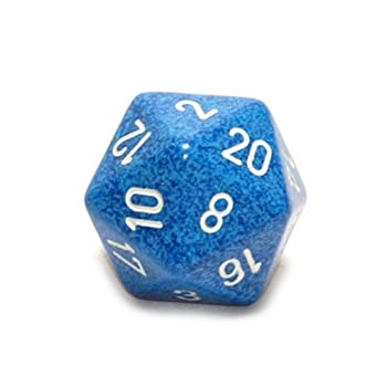 yÁzyAiEgpzJumbo d20 Counter - Speckled 34mm Dice: Water with White [sAi]