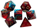 【中古】【輸入品 未使用】Chessex CHX26462 Dice-Gemini Red-Teal/Gold Set 並行輸入品