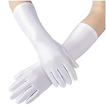 【中古】【輸入品・未使用】Cosweet 4 Pairs Long White Child Costume Gloves- Kids Solid Color Long Elbow Length Formal Gloves for Girls Birthday%カンマ% Wedding%カンマ%