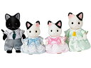 【中古-非常に良い】シルバニアファミリー 人形 チャコールネコファミリー FS-05