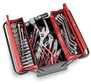 【中古】トネ(TONE) ツールセット 700H 差込角12.7mm(1/2%ダブルクォーテ%) レッド 内容57点