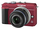 【中古】OLYMPUS ミラーレス一眼 E-PL1s レンズキット レッド E-PL1s LKIT RED