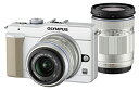 【中古】OLYMPUS ミラーレス一眼 E-PL1s ダブルズームキットホワイト E-PL1s TKIT WHT