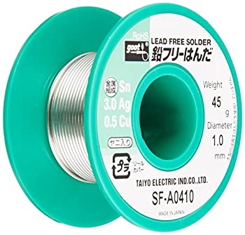 【未使用】【中古】goot(グット) 鉛フリーはんだ Φ1.0mm スズ96.5%/銀3.0%/銅0.5% 45gリール巻 ヤニ入り SF-A0410