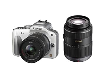 【未使用】【中古】パナソニック ミラーレス一眼カメラ LUMIX G3 ダブルズームキット シェルホワイト DMC-G3W-W