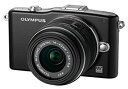 【中古】OLYMPUS ミラーレス一眼 PEN mini E-PM1 レンズキット ブラック E-PM1 LKIT BLK