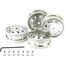 【未使用】【中古】タミヤ ビッグトラック・オプション&スペアパーツ TROP.18 マットクロームリヤホイール (22mm幅ダブルタイヤ用)