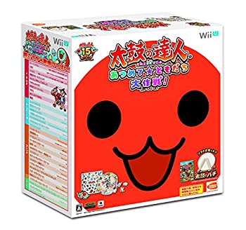 【未使用】【中古】太鼓の達人 あつめて★ともだち大作戦! 専用コントローラ「太鼓とバチ」1セット同梱版 - Wii U