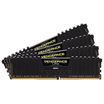 【中古】【輸入・日本仕様】CORSAIR DDR4 デスクトップPC用 メモリモジュール VENGEANCE LPX Series ブラック 16GB×4枚キット CMK64GX4M4A2666C16 1