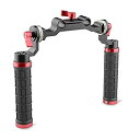 【中古】camvateレザーハンドル15?mmロッドショルダーマウントリグArriロゼットfor DSLR (レッド)