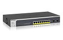 【中古】【輸入・日本仕様】NETGEAR スイッチングハブ ギガ 10ポート スマート (PoE+x8 190W/SFPx2) L2+ VLAN QoS ACL...