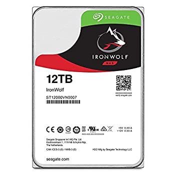 【未使用】Seagate IronWolf 3.5%ダブルクォーテ% 12TB 内蔵ハードディスク HDD 3年保証 256MB 7200rpm 24時間稼動 PC NAS 用 RVセンサー ST12000VN0007